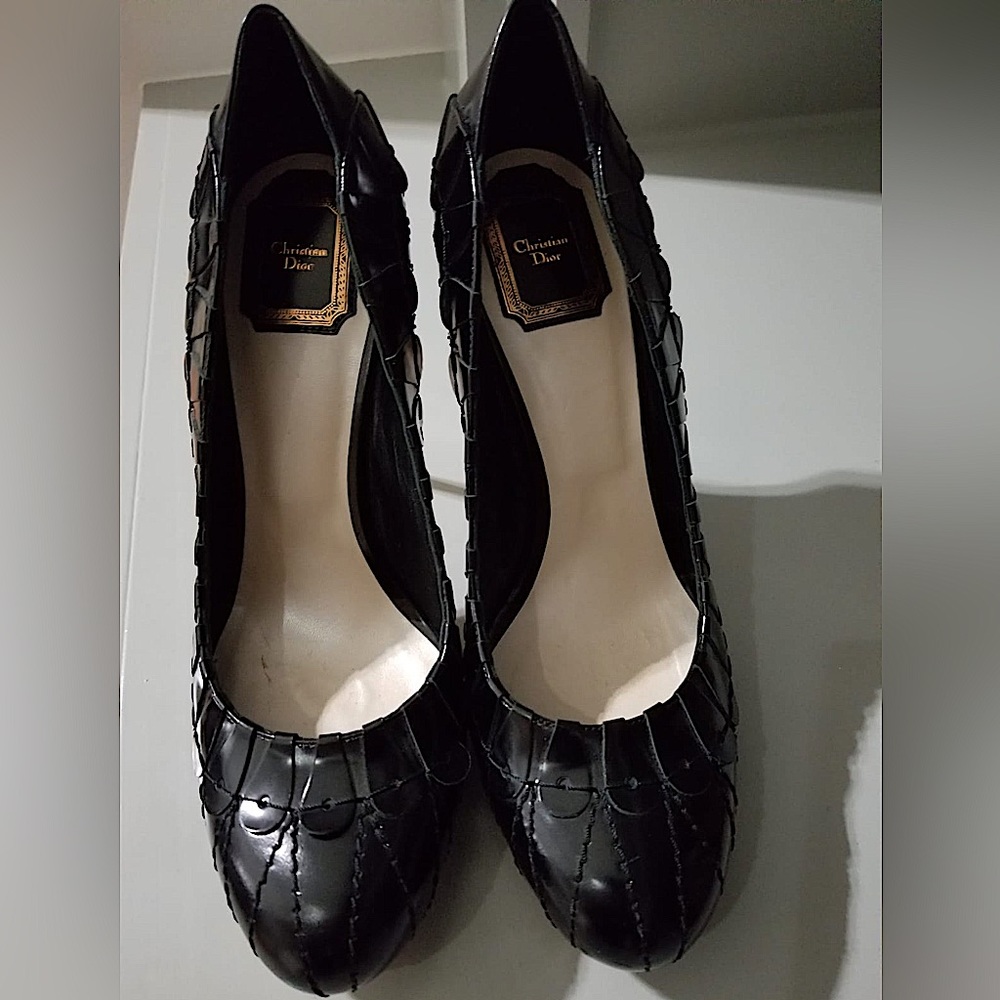 Dior Black Leather High Heels | Size 9/40